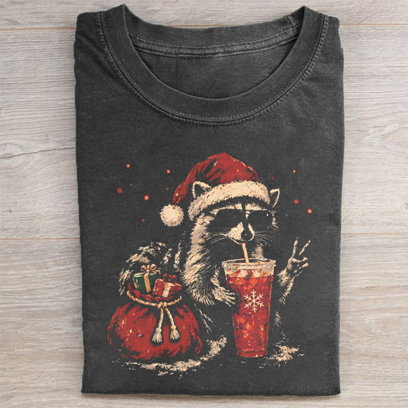 Christmas Raccoon T-shirt
