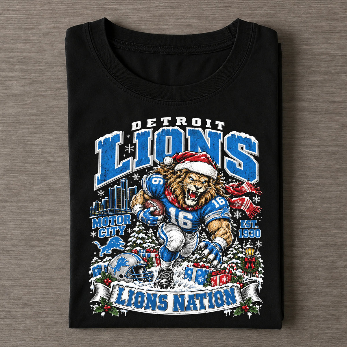 Detroit Lions Christmas Tee