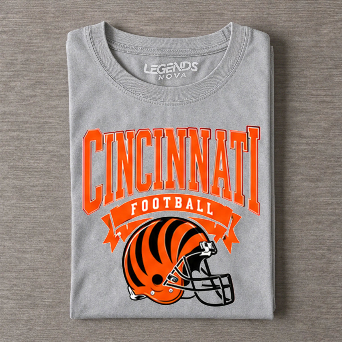 Cincinnati Vintage Football Distressed Helmet T-Shirt
