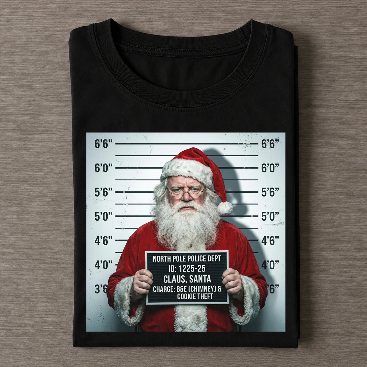 Funny Christmas Arrested Santa Tee