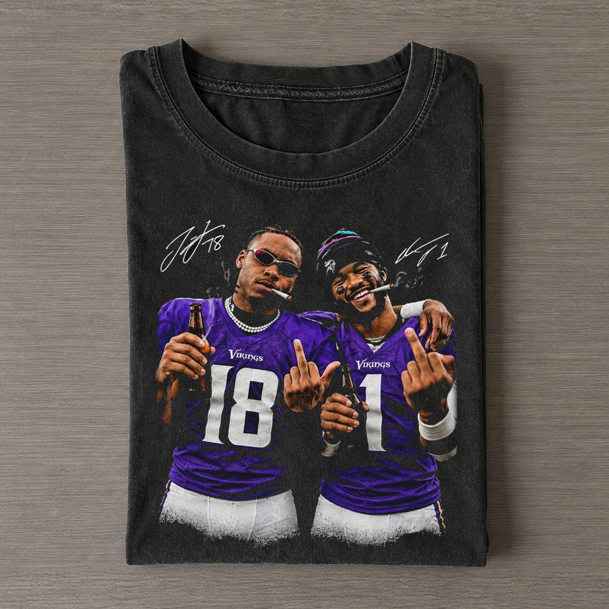 Funny JJ & KM Vikings Football T-Shirt