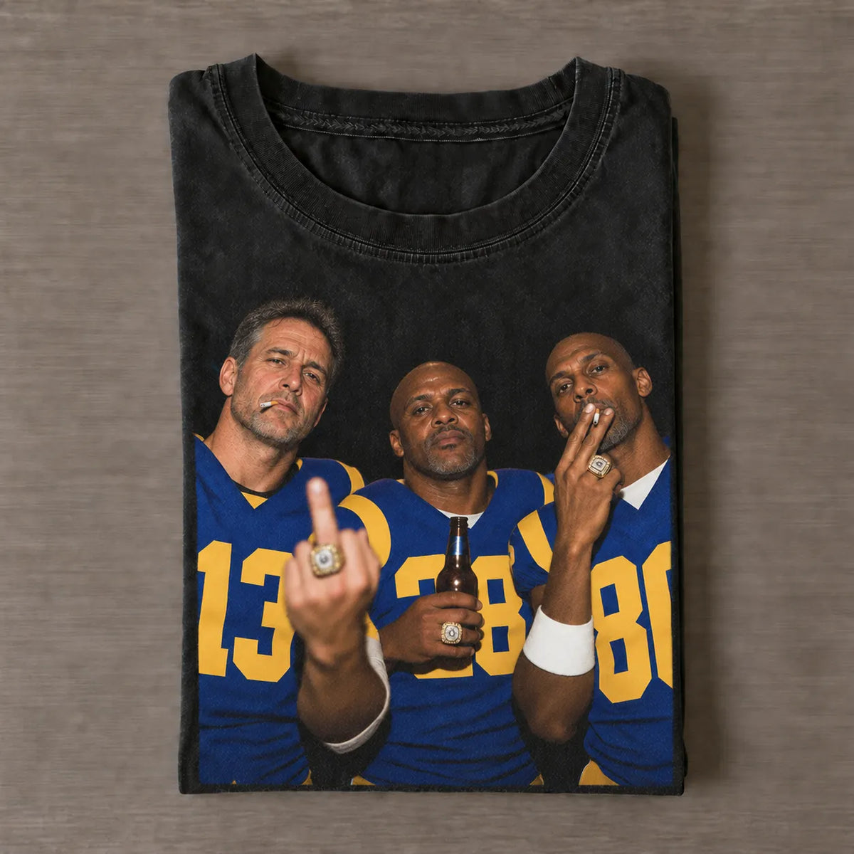 Warner13 & Faulk28 & Bruce80 Rams Football T-shirt