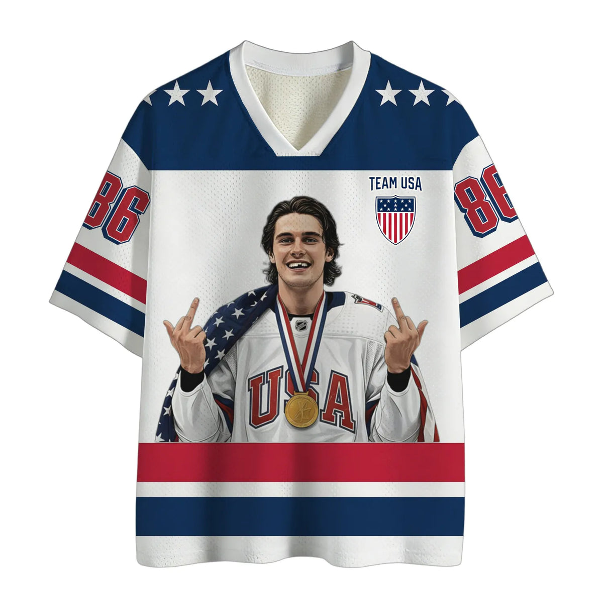 Jack Hughes Hockey Champion Vintage Mesh Jersey