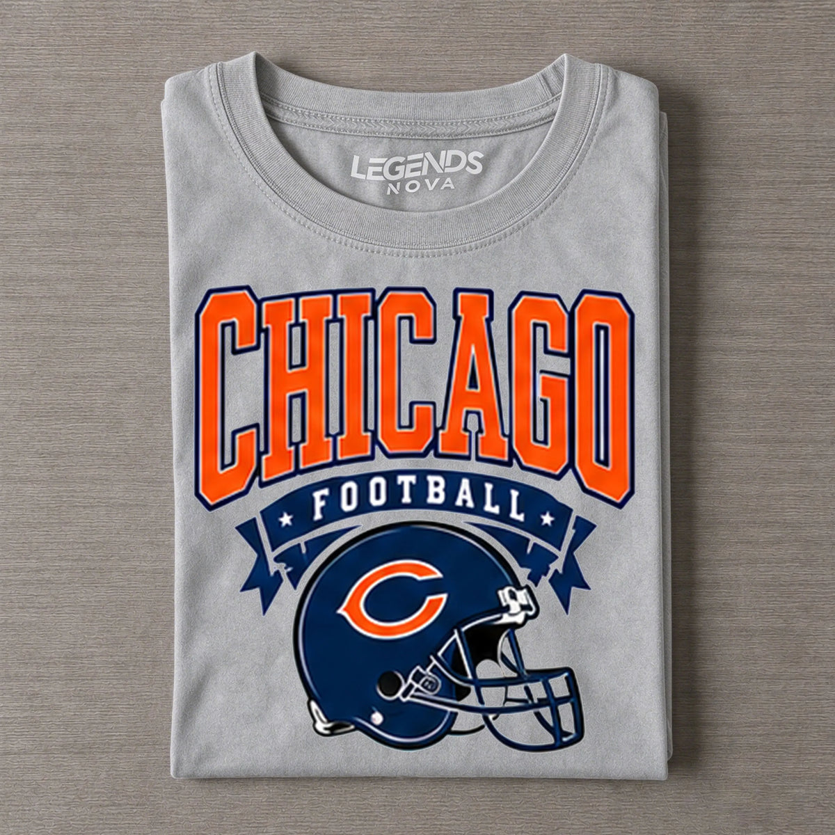 Chicago Vintage Football Distressed Helmet Tee