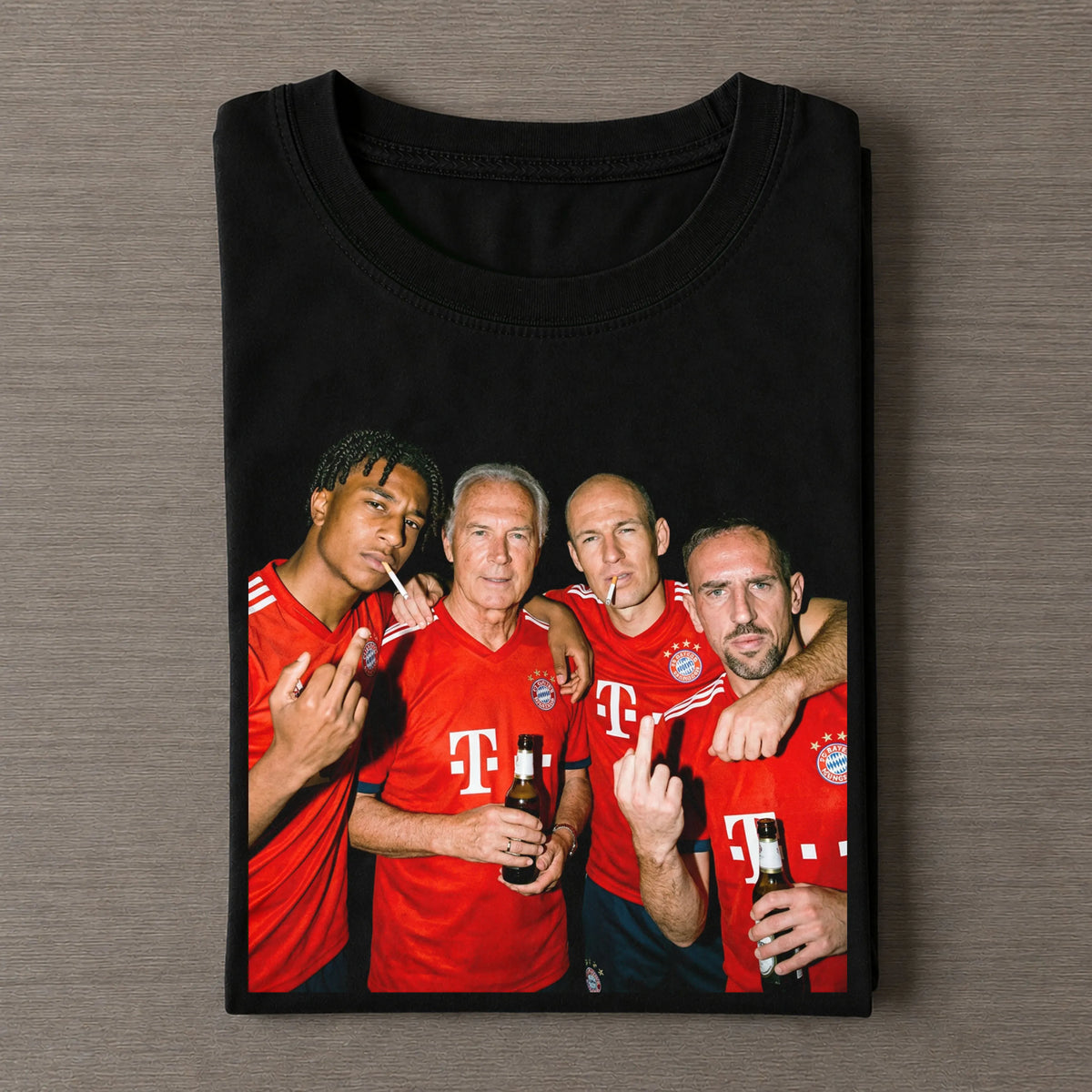 MO & Beckenbauer & Robben & Ribéry Bayern Soccer T-shirt
