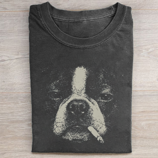 Smoking Boston Terrier T-shirt
