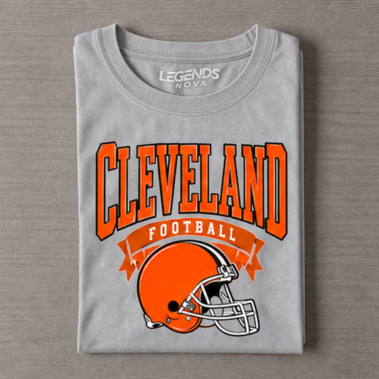 Cleveland Retro Football Helmet Vintage Graphic Tee