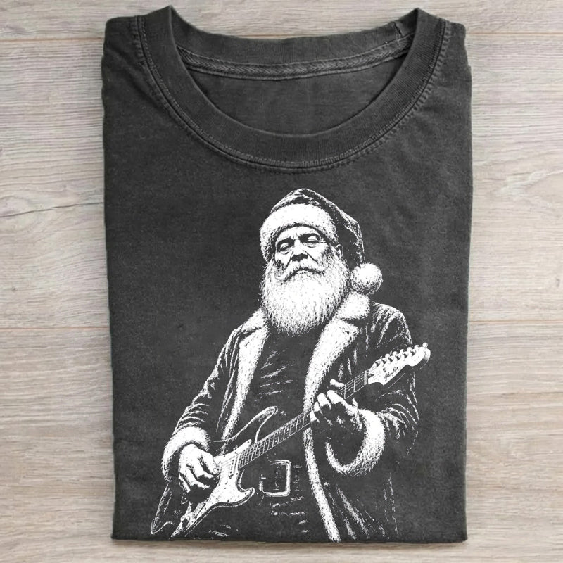 Santa Guitar Christmas T-shirt