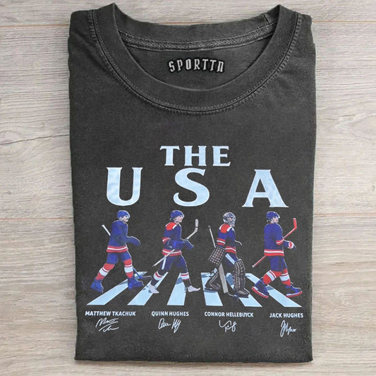 Jack Hughes Hockey Heroes USA Tee