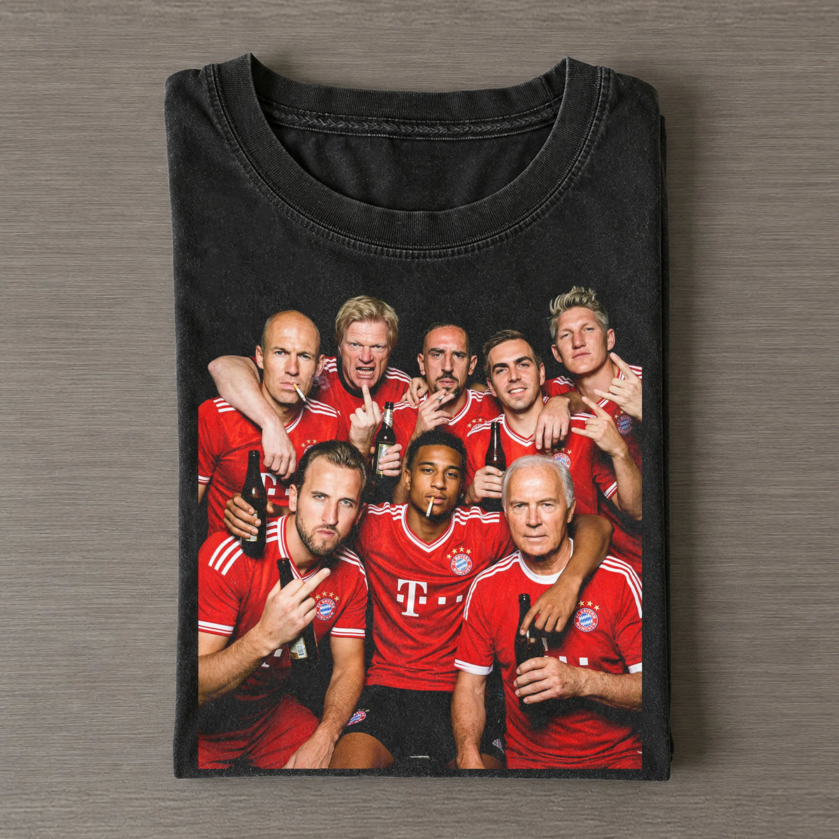 HK & MO & Beckenbauer & Robben & Kahn & Ribéry & Lahm & Schweinsteiger Bayern Soccer T-shirt