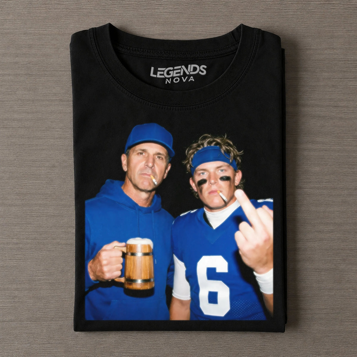 John Harbaugh & JD6 Giants Football Tee