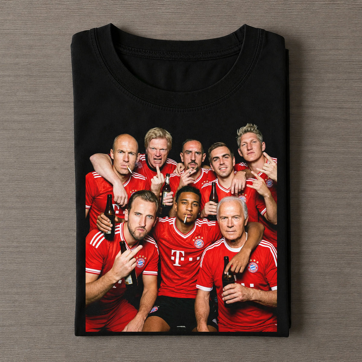 HK & MO & Beckenbauer & Robben & Kahn & Ribéry & Lahm & Schweinsteiger Bayern Soccer T-shirt
