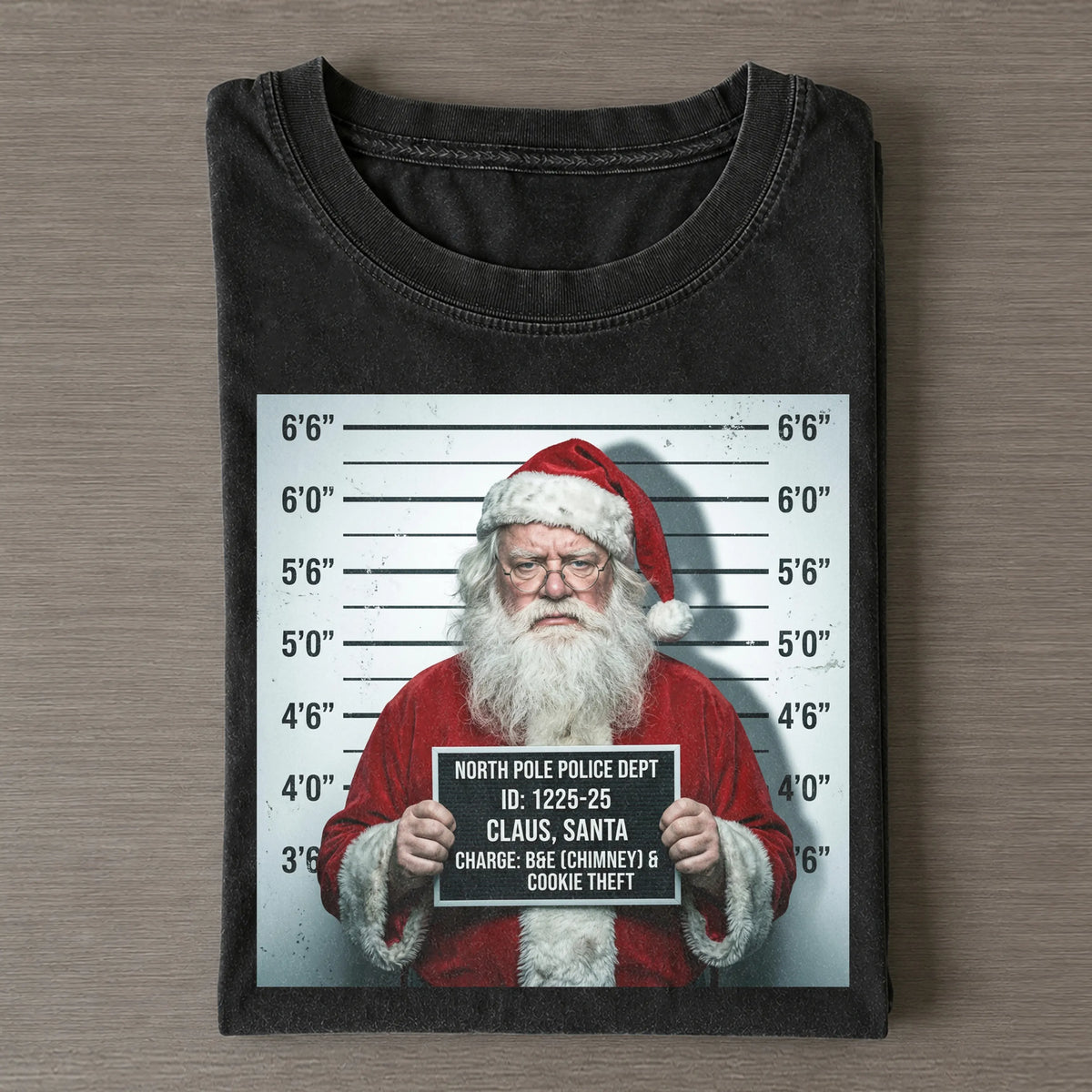 Funny Christmas Arrested Santa Tee