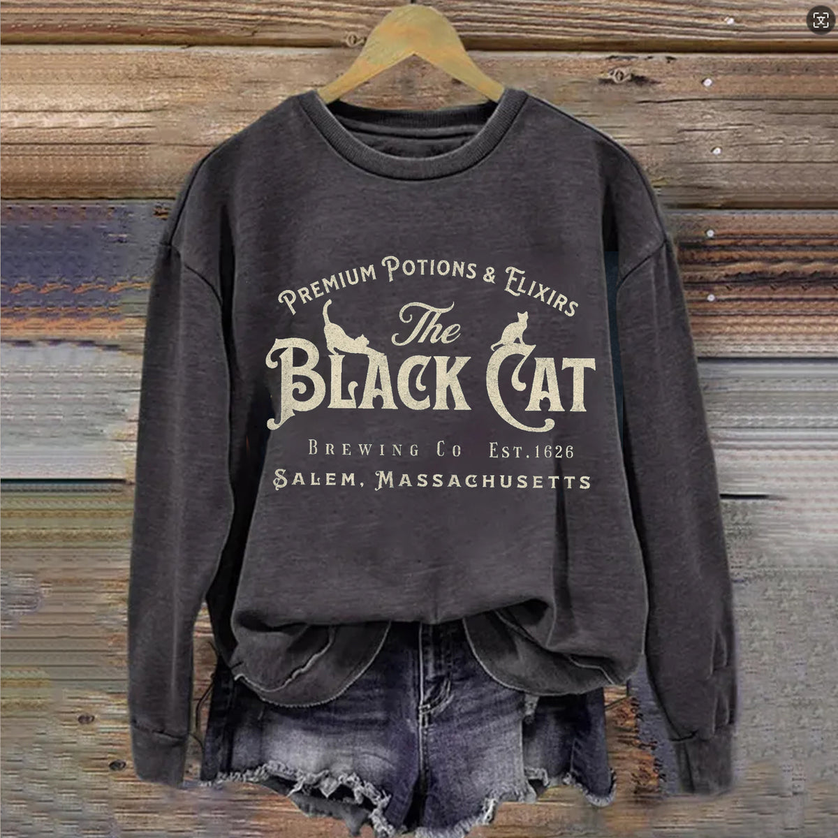 Vintage Salem Black Cat Sweatshirt