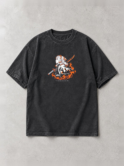 D-SLYR ? Flame Pillar Wave Vintage Tee