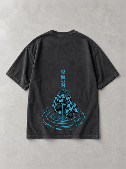 D-SLYR ? Kneeling Water Ripple Vintage Tee