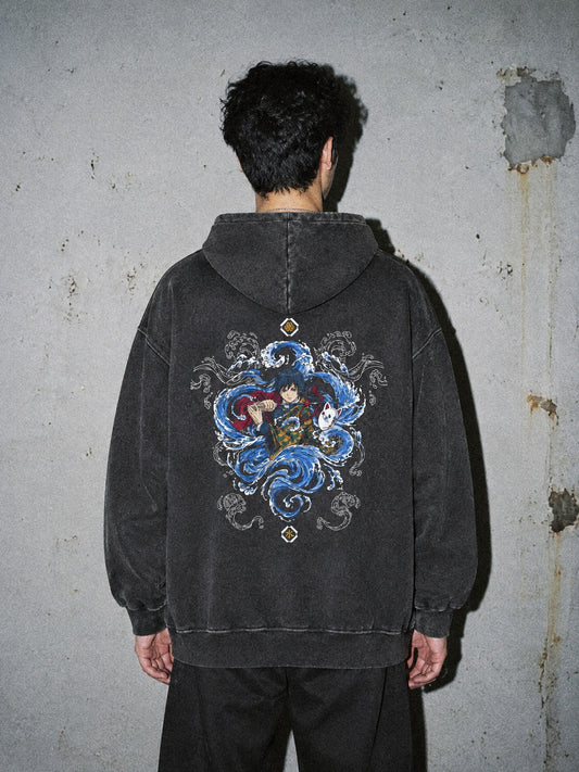 D-SLYR ? Water Flow of Giyu Vintage Hoodie