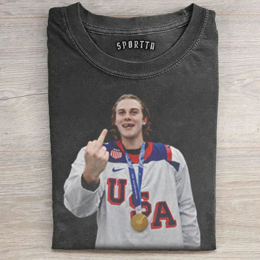 Jack Hughes Champion USA Tee