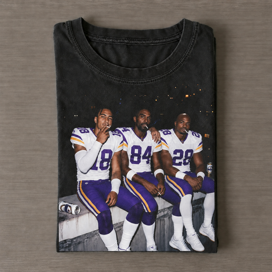 Justin Jefferson & Randy Moss & Adrian Peterson Vikings Football Tee
