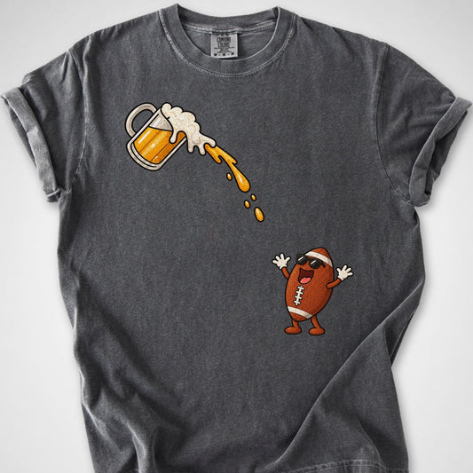 Football Beer Chug — Premium Tee